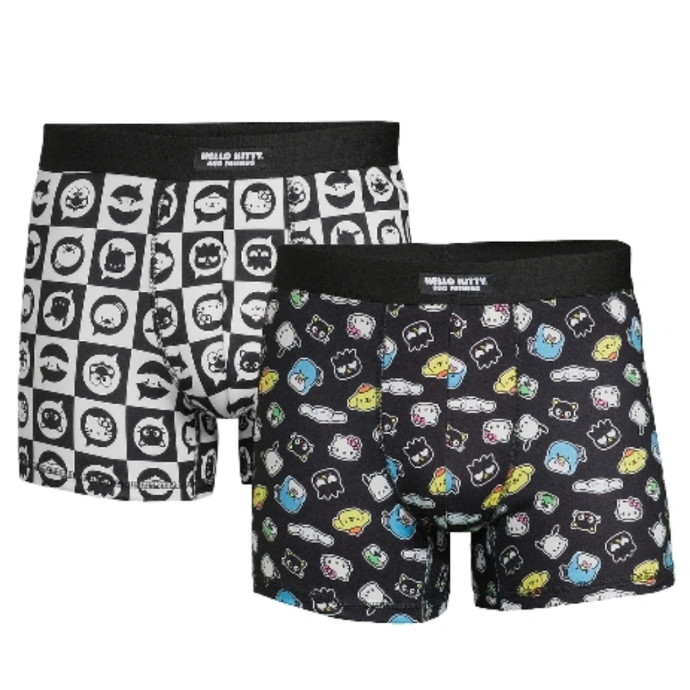 Sanrio Hello Kitty and Friends Men's Black Boxer Briefs Set Of 2 Pair